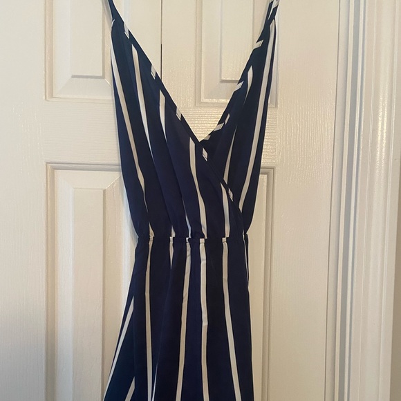 Blue and white striped romper! Size XL